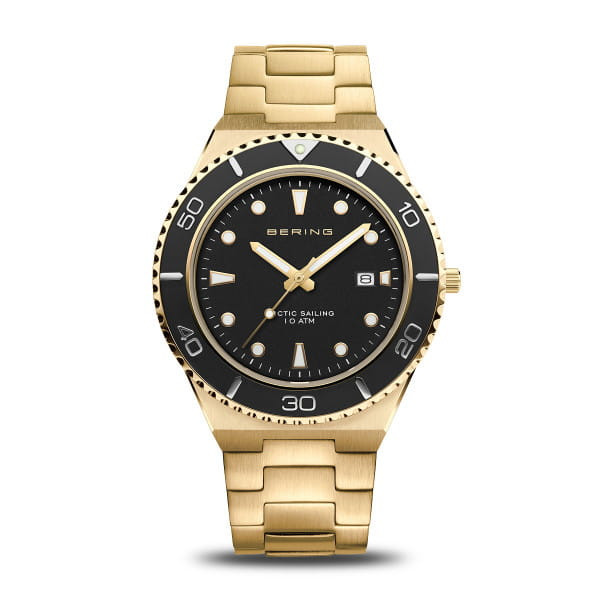 Bering Orologio Uomo Nero e Dorato | Acciaio Inox | 10 ATM Impermeabile