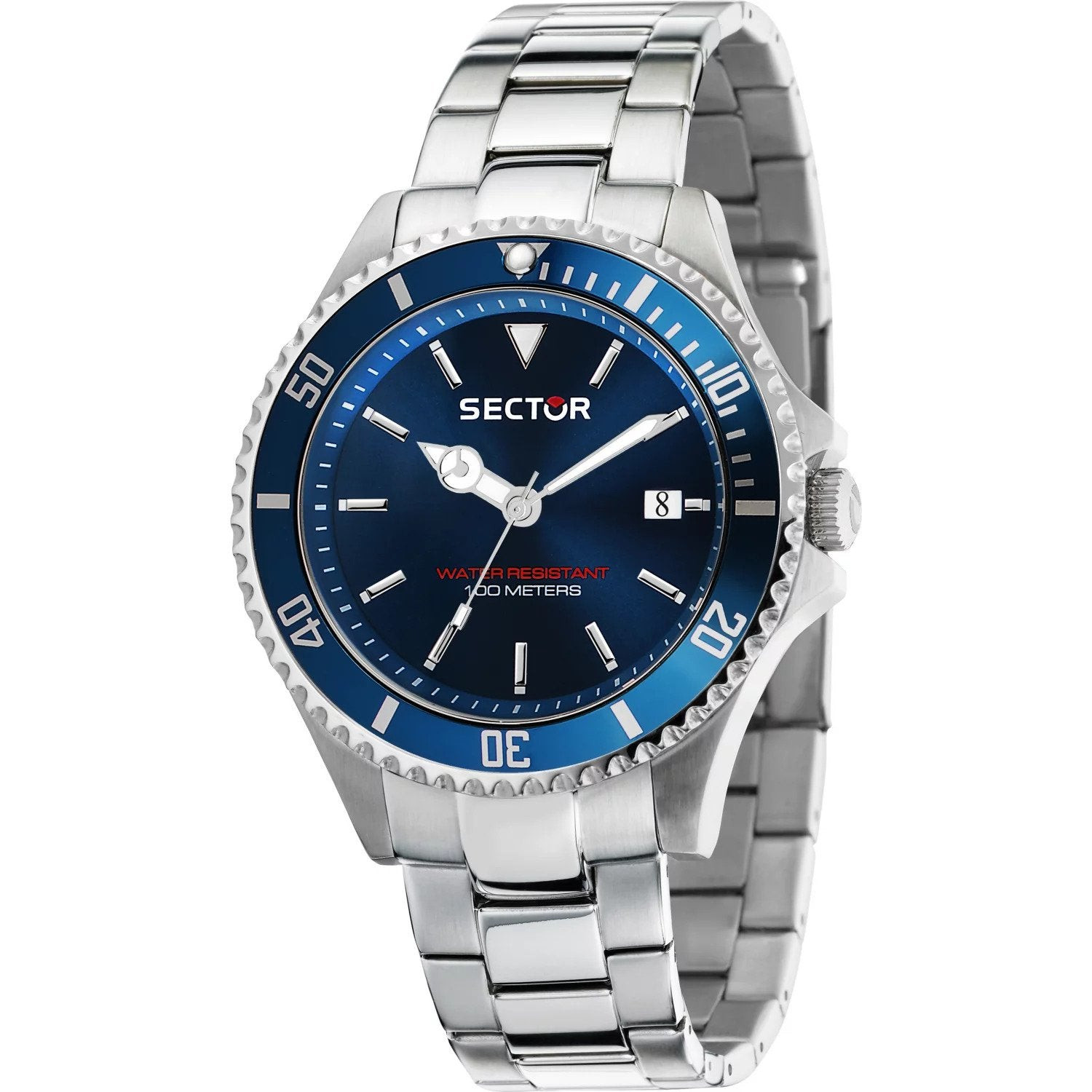Sector Orologio Uomo Quadrante Blu | Acciaio Inossidabile | 10 ATM