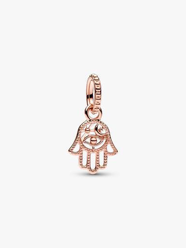 Pandora | Charm pendente | Mano di Fatima protettiva | Oro Rosa | Openwork