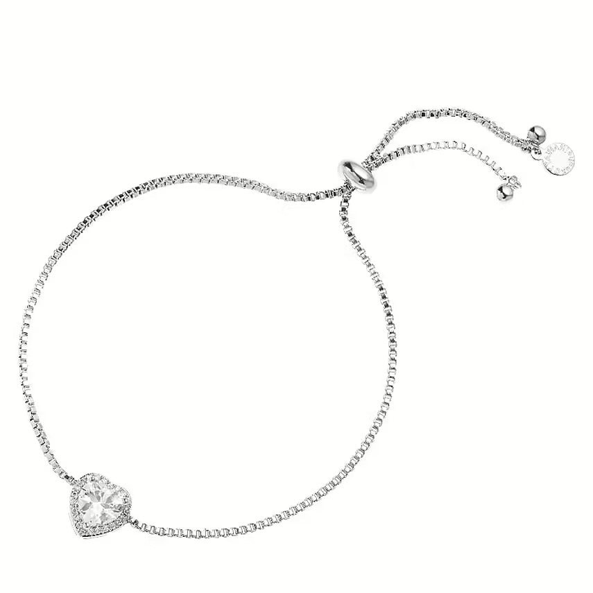 Ottaviani Bracciale Donna Cuore con Zirconi | Rodiato | Chiusura Scorrevole