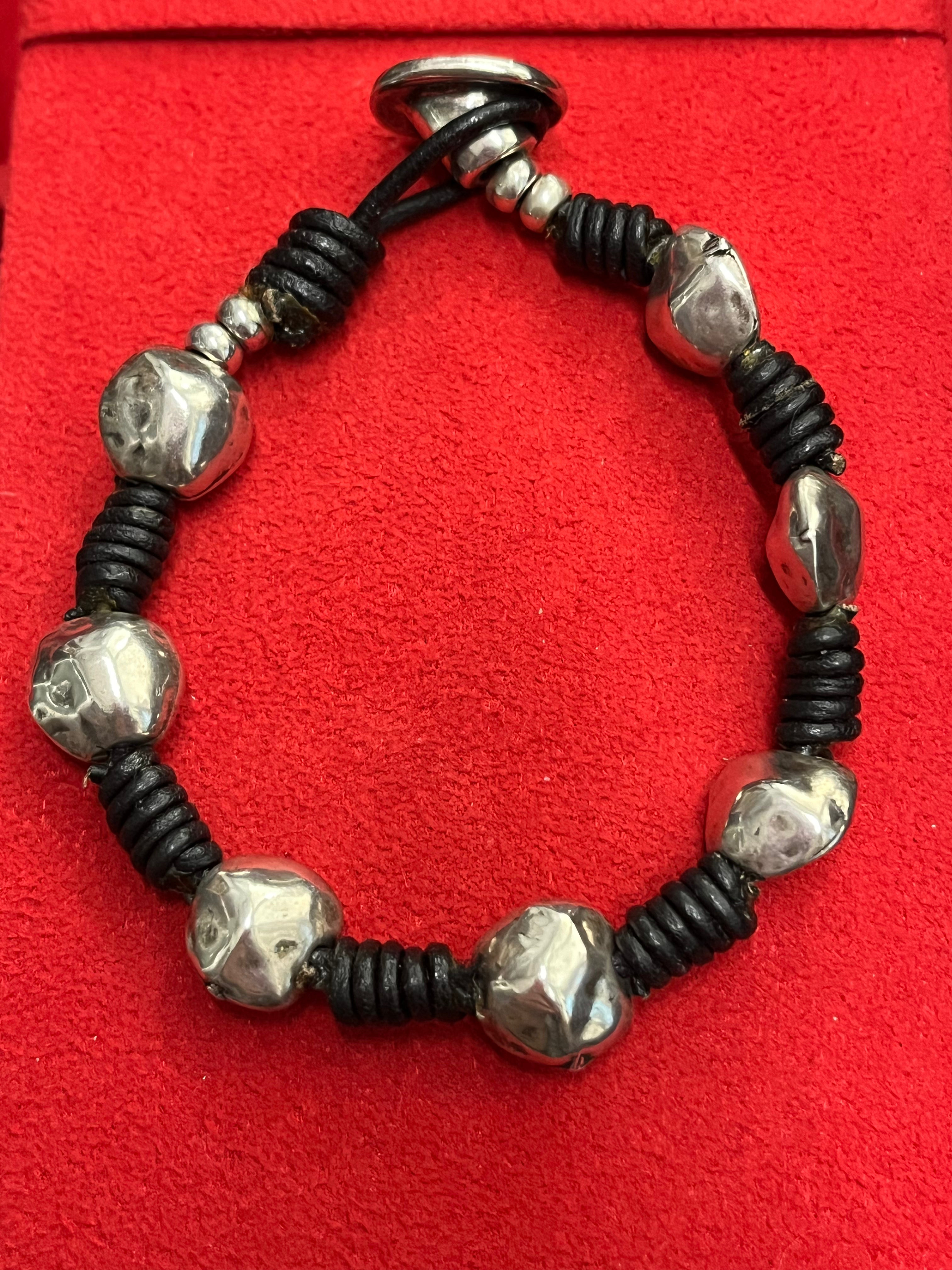 Madness Bracciale Donna Stile Moderno | Argento 925 e Pelle Nera | Made in Italy