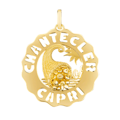 Chantecler Ciondolo Donna Cornucopia Diamante | Oro giallo 18Kt | Logo Capri