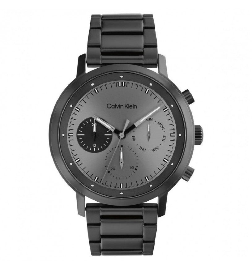 Calvin Klein Orologio Cronografo Uomo Arch. Gauge | Acciaio IP Nero | Cassa 44mm
