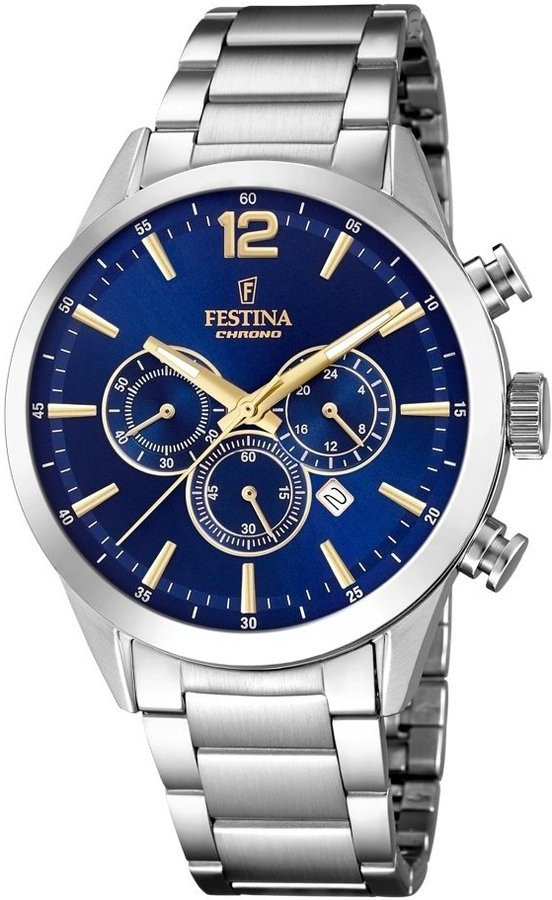 Festina Orologio Uomo Timeless Chronograph Blu in Acciaio