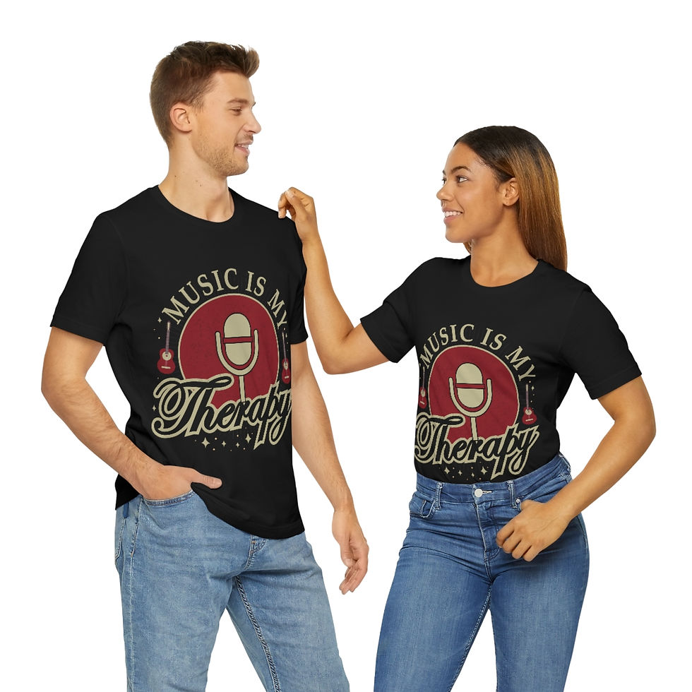 Thumbnail: Music Is My Therapy - Funny Music Shirt, Musician Gift, Music Teacher Shirt ...