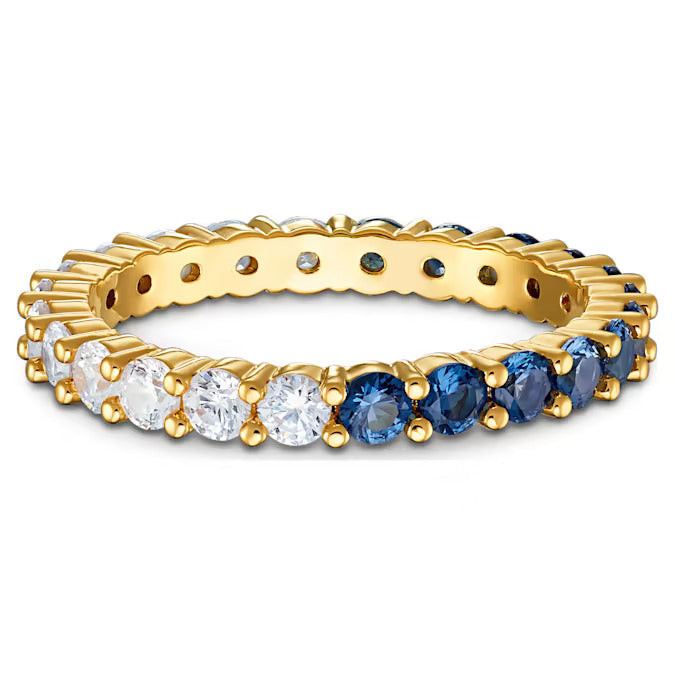 Swarovski Anello Donna Veretta Cry&Blue | Metallo Placcato Oro | Coll. Vittore