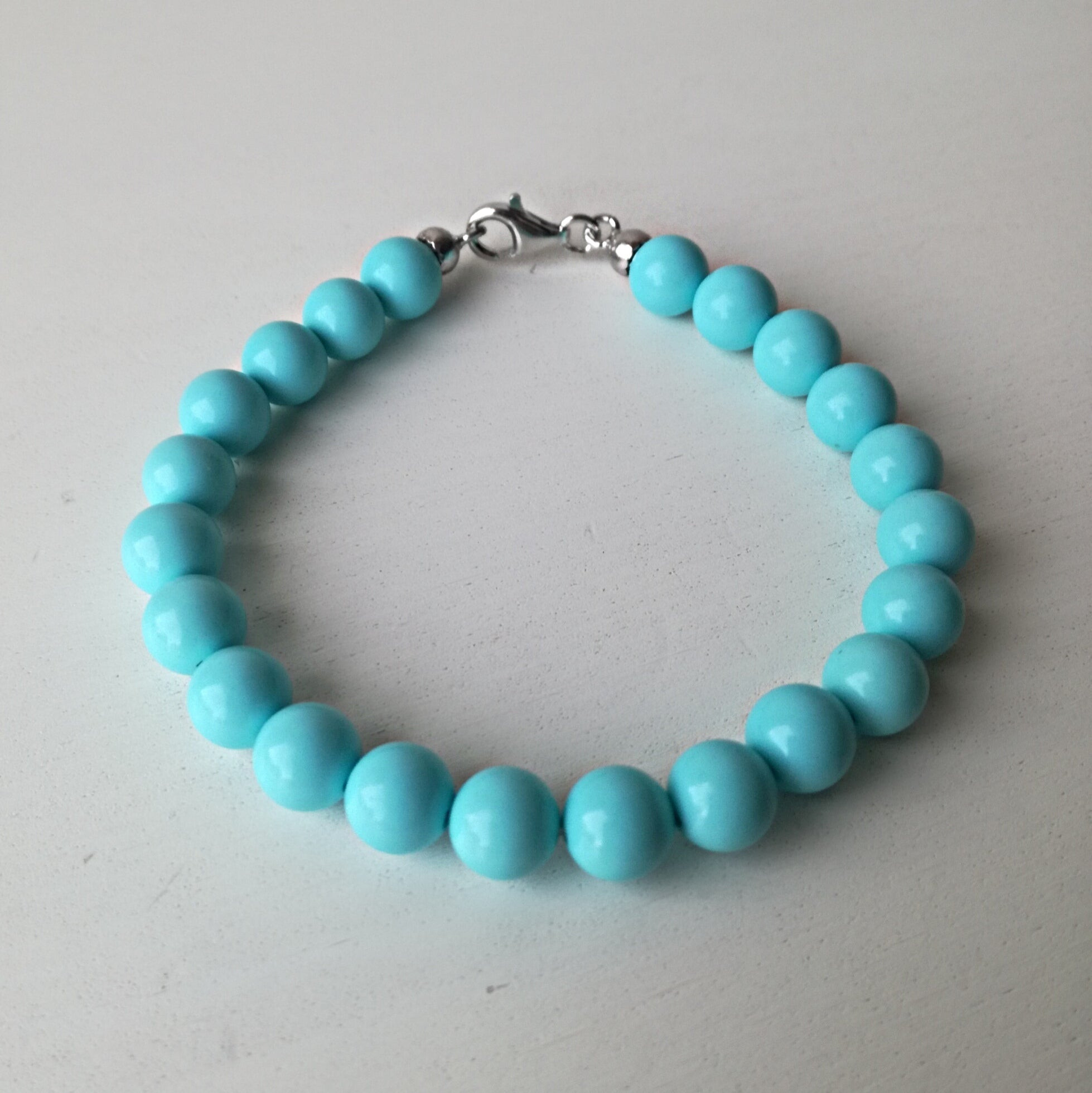 Le Fer Bracciale Donna Turchese 8mm | Argento 925 | Chiusura Sicura