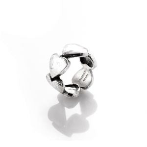 Giovanni Raspini Anello Donna Fascia Cuori | Argento 925 | Larghezza 10 mm