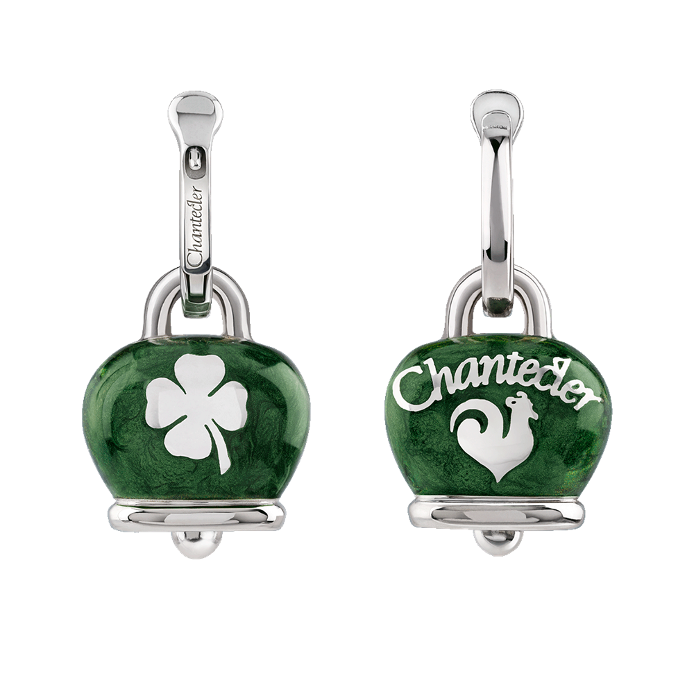 Chantecler Orecchini Donna Campanella Medi Verde | Argento | Quadrifoglio Retro