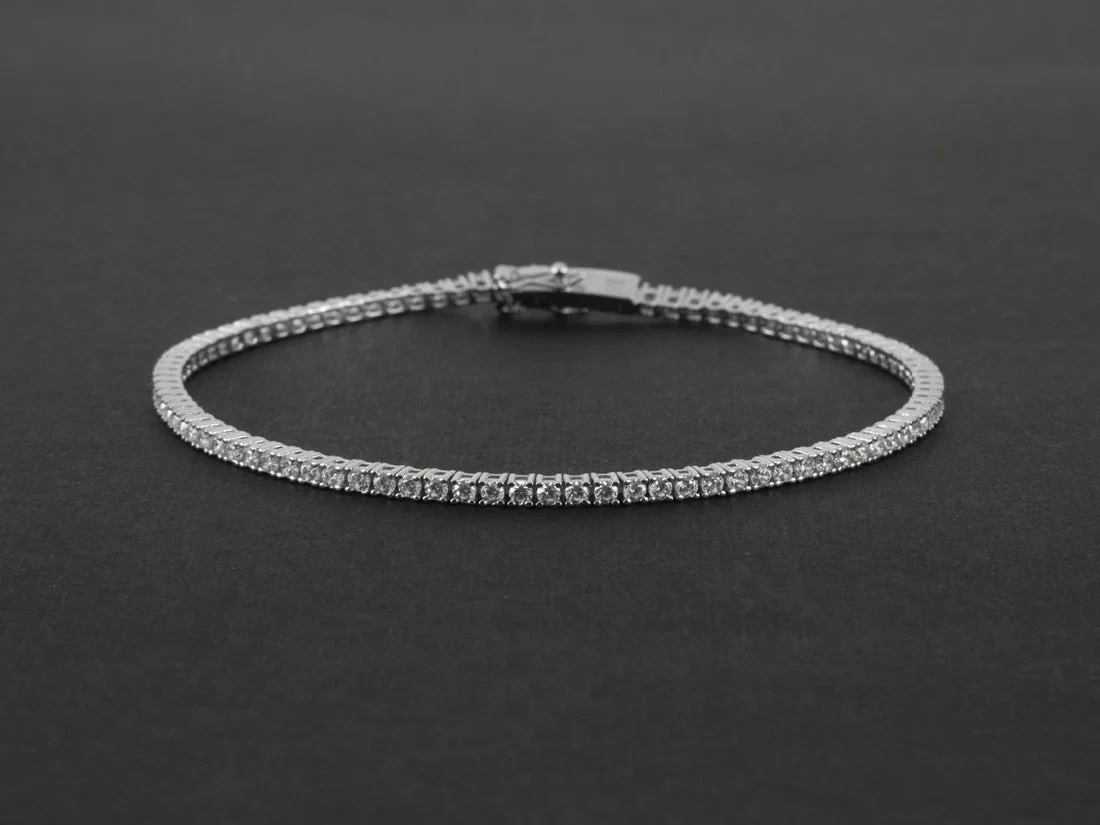 Paciotti | Bracciale Uomo | Tennis zirconi bianchi | Argento 925 | Baionetta