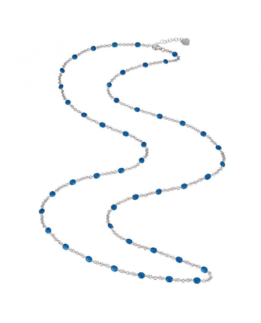 Chantecler Collana lunga in argento e smalto blu