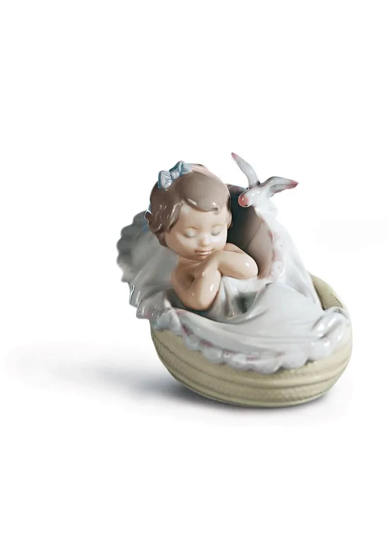 Lladrò Figura Bimba Addormentata | Porcellana Lucente | Astuccio Incluso