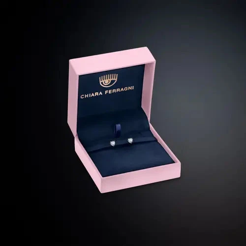 Chiara Ferragni Orecchini Donna Cuore Zirconia | Placcatura Rodio | Silver