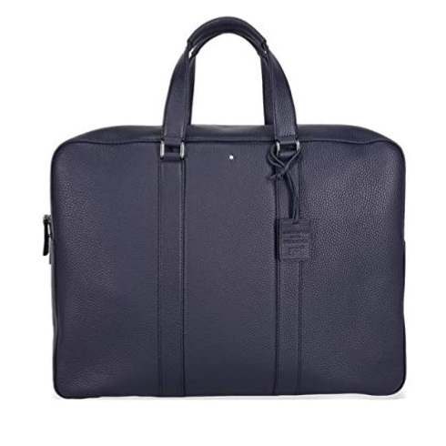 Montblanc Borsa Portadocumenti Meisterstuck Blu | Pelle Pieno Fiore | 42x30x12cm