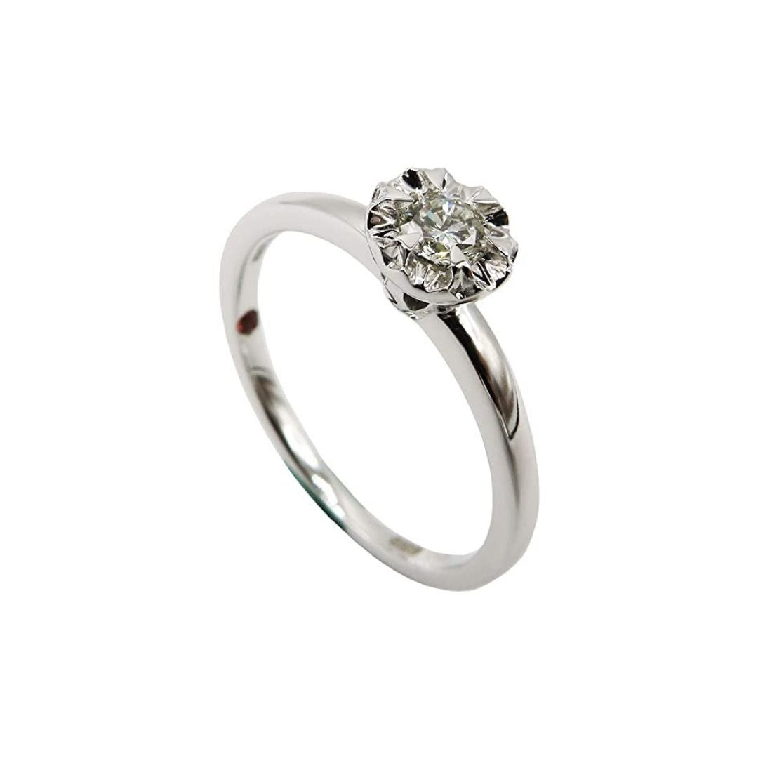Alfieri & St John Anello Solitario Diamante 0,23ct | Oro Bianco 18kt | G/VS
