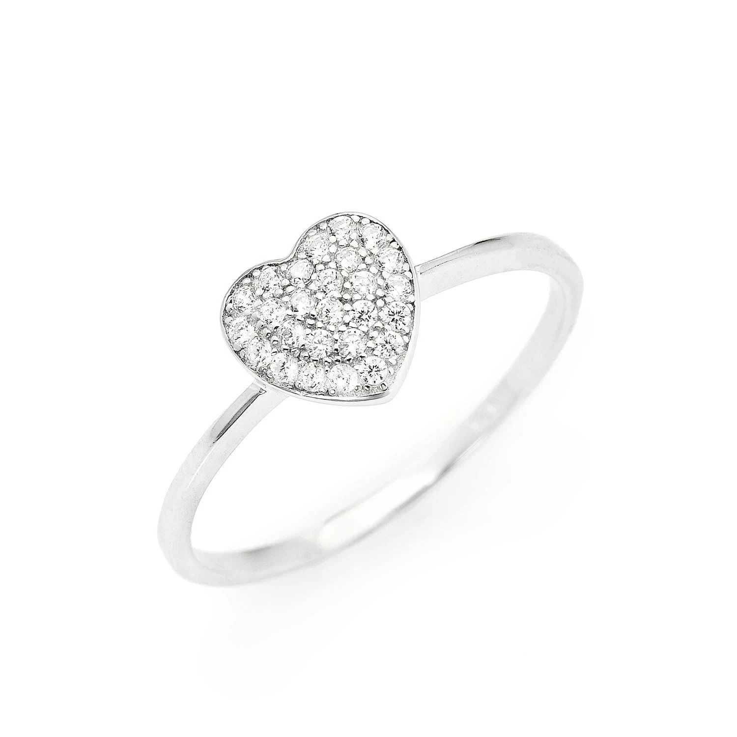 Amen Anello Cuore con Zirconi Bianchi