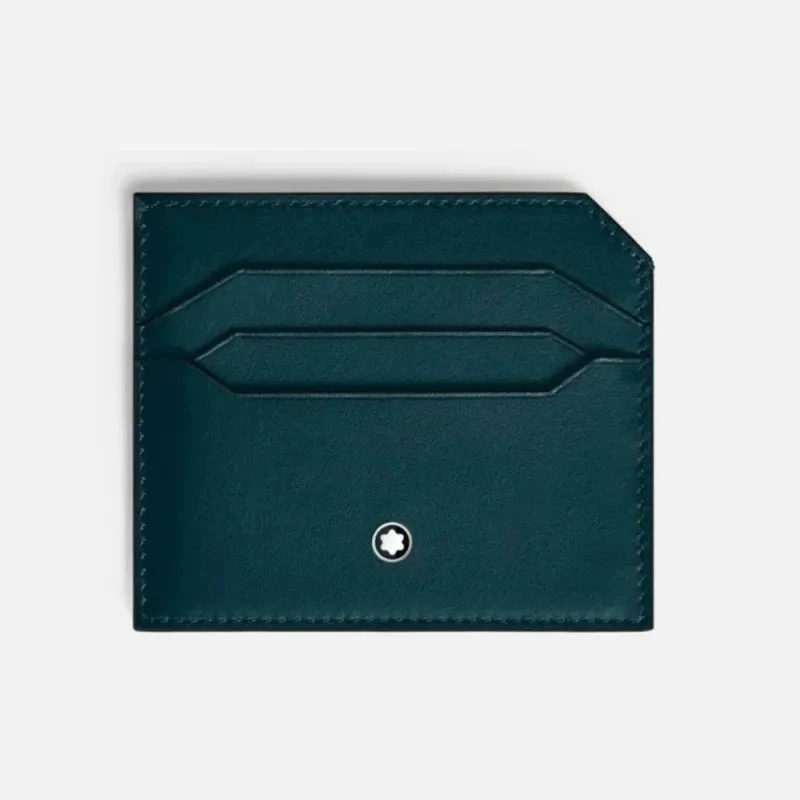Montblanc | Portacarte Uomo | 6 Tasche | Pelle Soft | Azzurro Piscina
