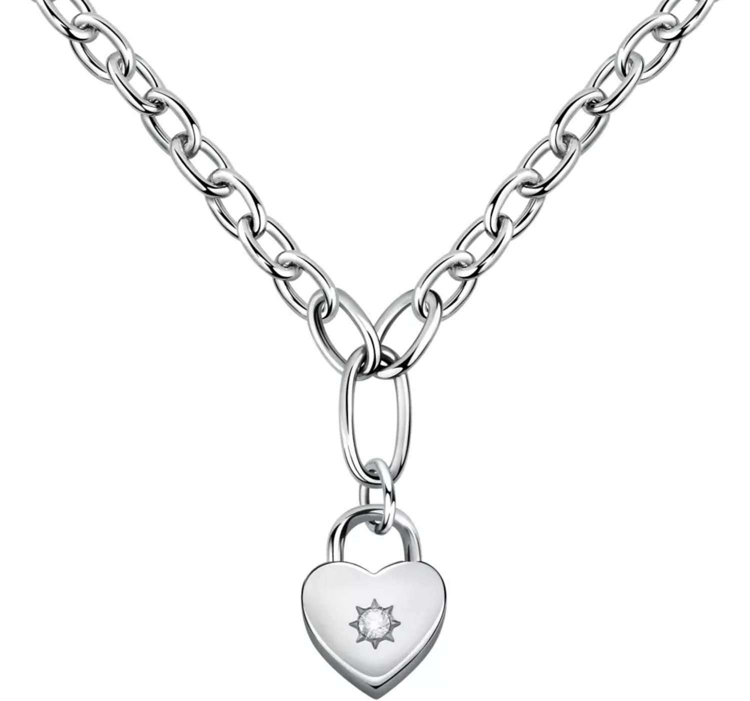 Collana Morellato Donna Abbraccio in Acciaio con Cuore e Cristallo
