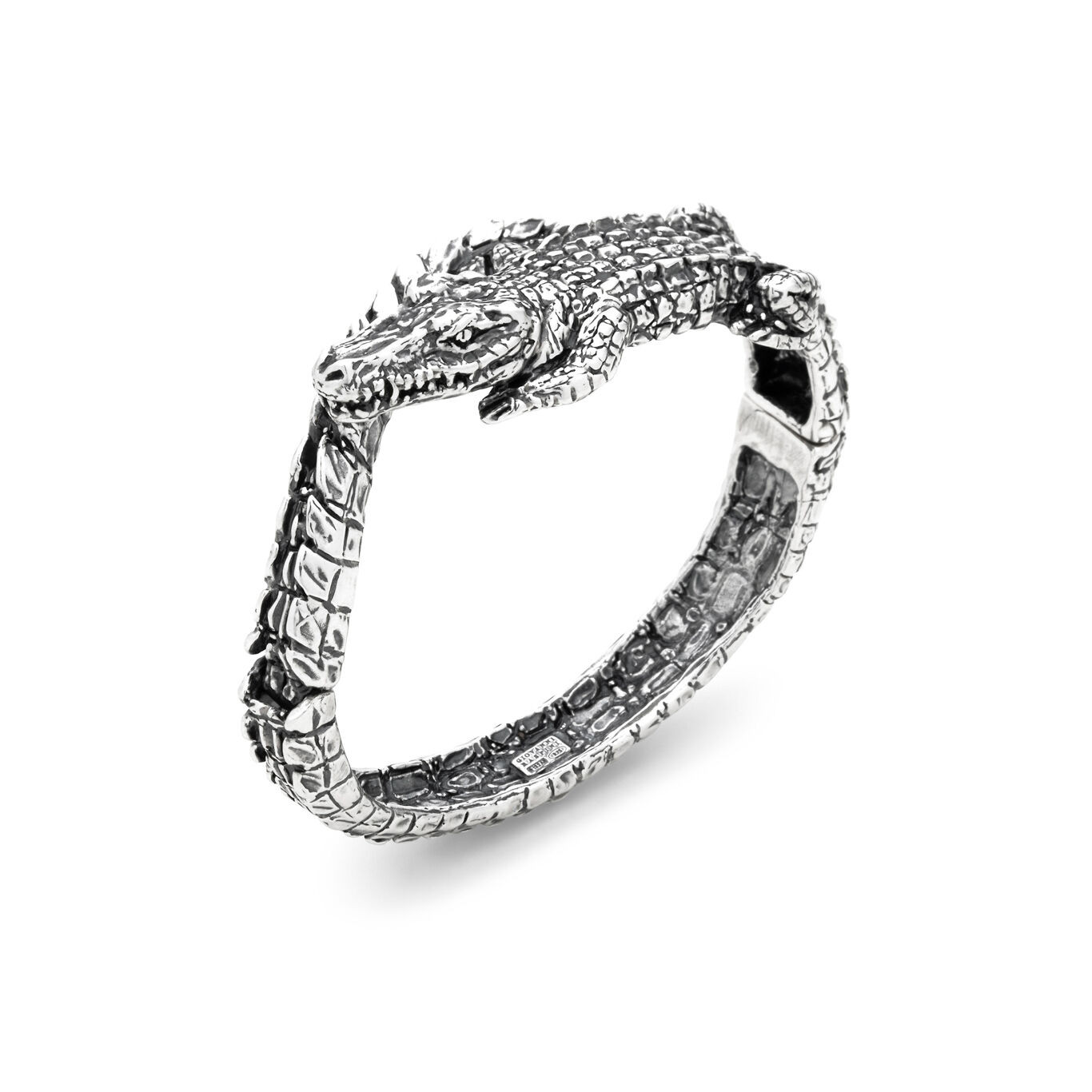Giovanni Raspini | Bracciale Donna | Coccodrillo | Argento Brunito | Artigianale