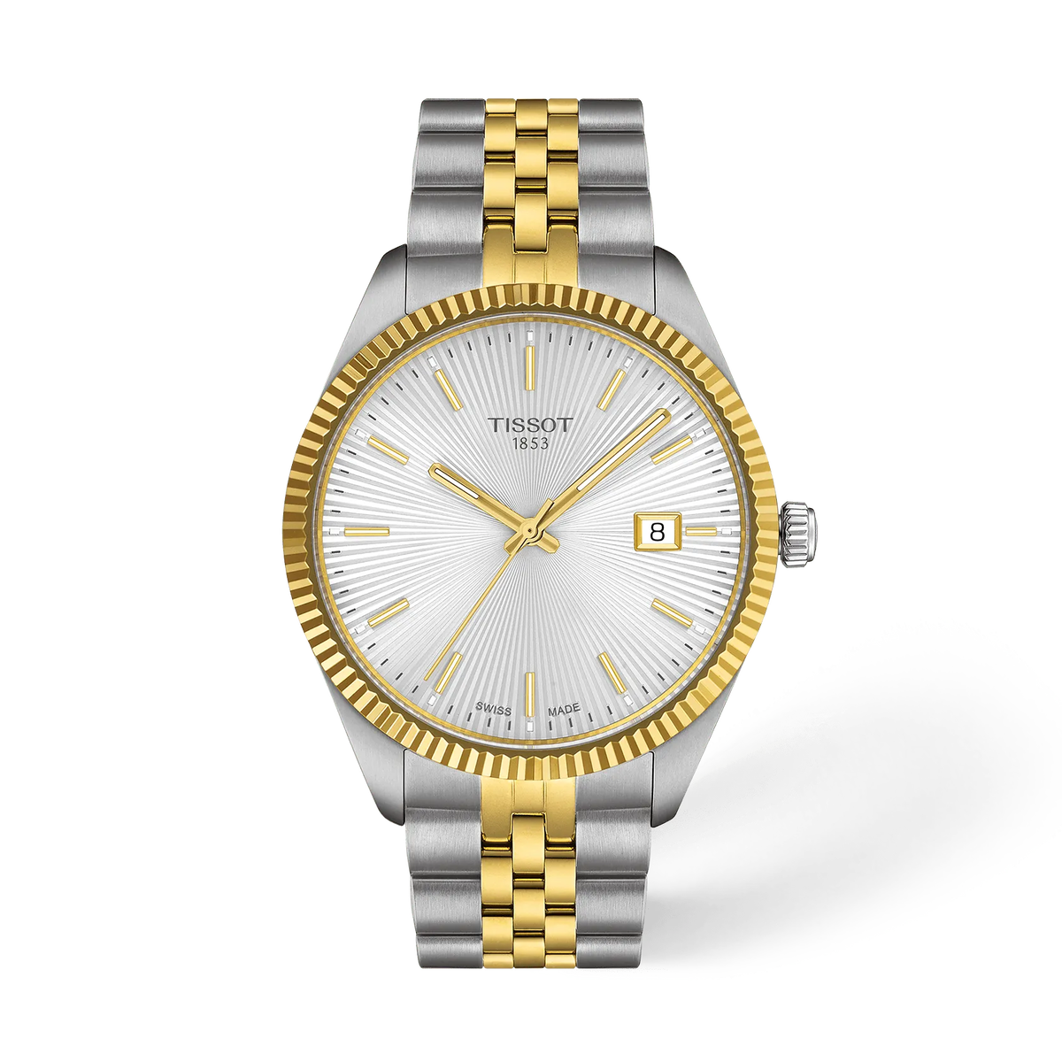 Tissot Ballade 40 mm Bicolore con Quadrante Argento Guilloché