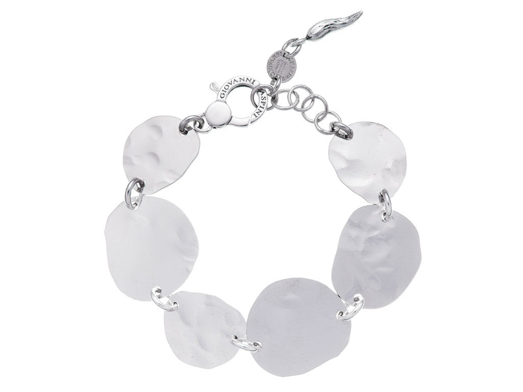 Giovanni Raspini Bracciale Donna Martellato a Mano | Argento 925 | Made in Italy