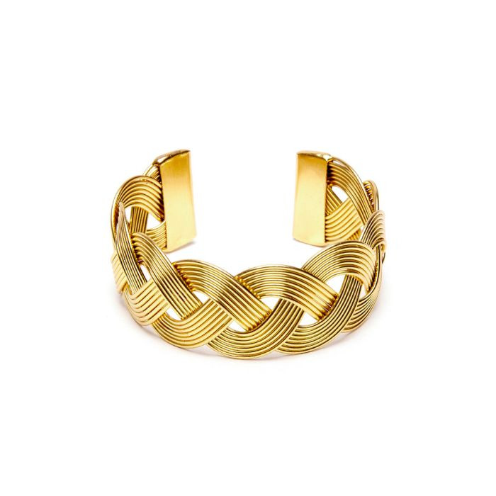VESTOPAZZO Bracciale Fascia Treccia Grande | Ottone Riciclato | Sostenibile