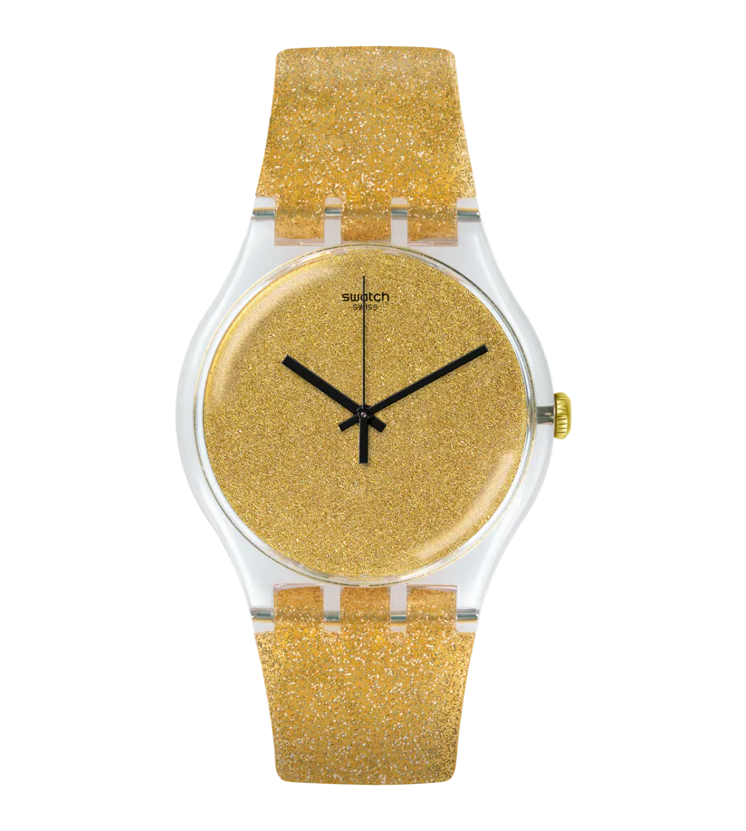 Swatch Orologio Donna Quadrante Dorato | Acciaio Inox | Resistente 30m