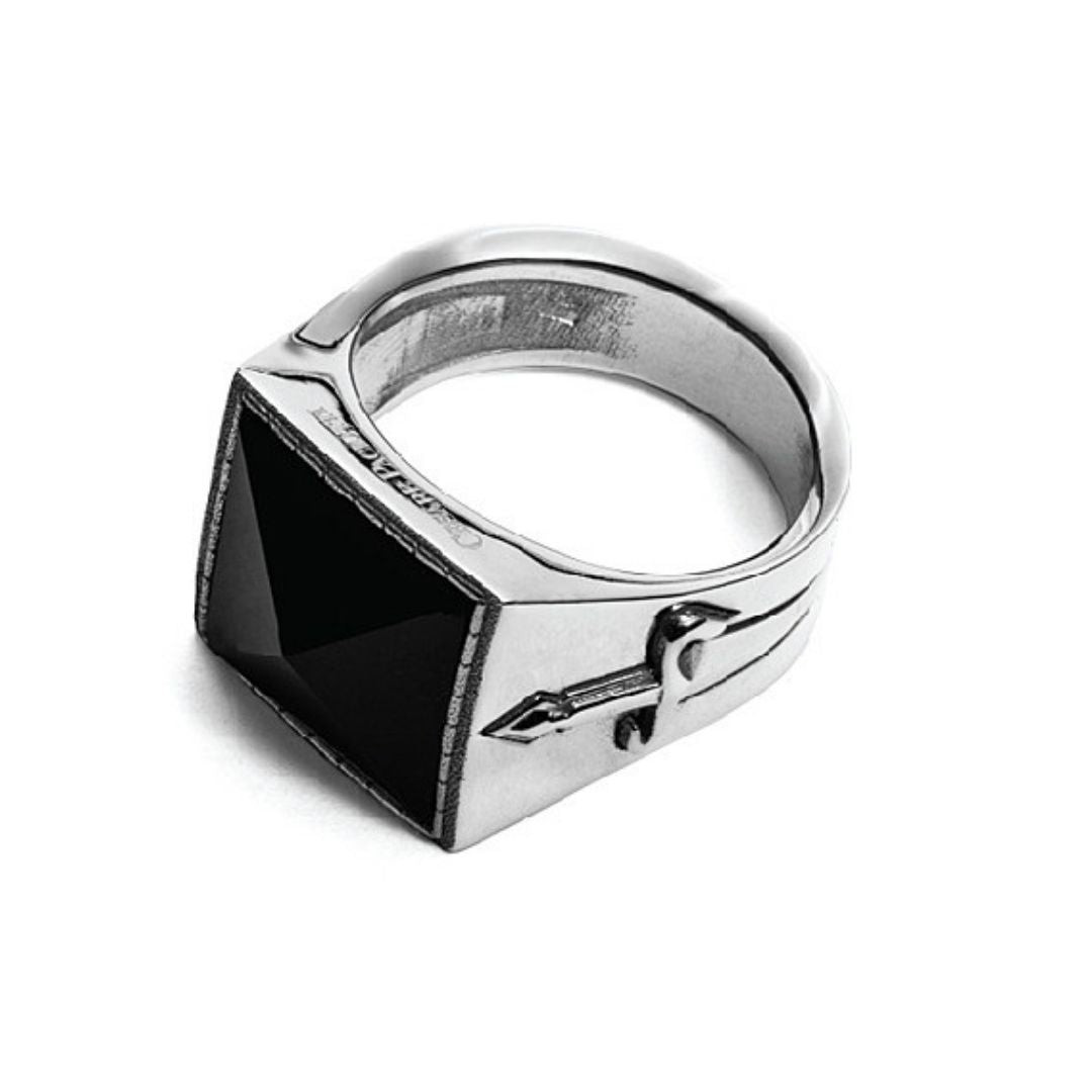 Paciotti Anello Uomo Sigillo con Onice Nera | Argento | King and Queen