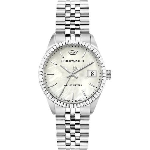 Philip Watch Orologio Donna Caribe con Quadrante Bianco Madreperla e Bracciale
