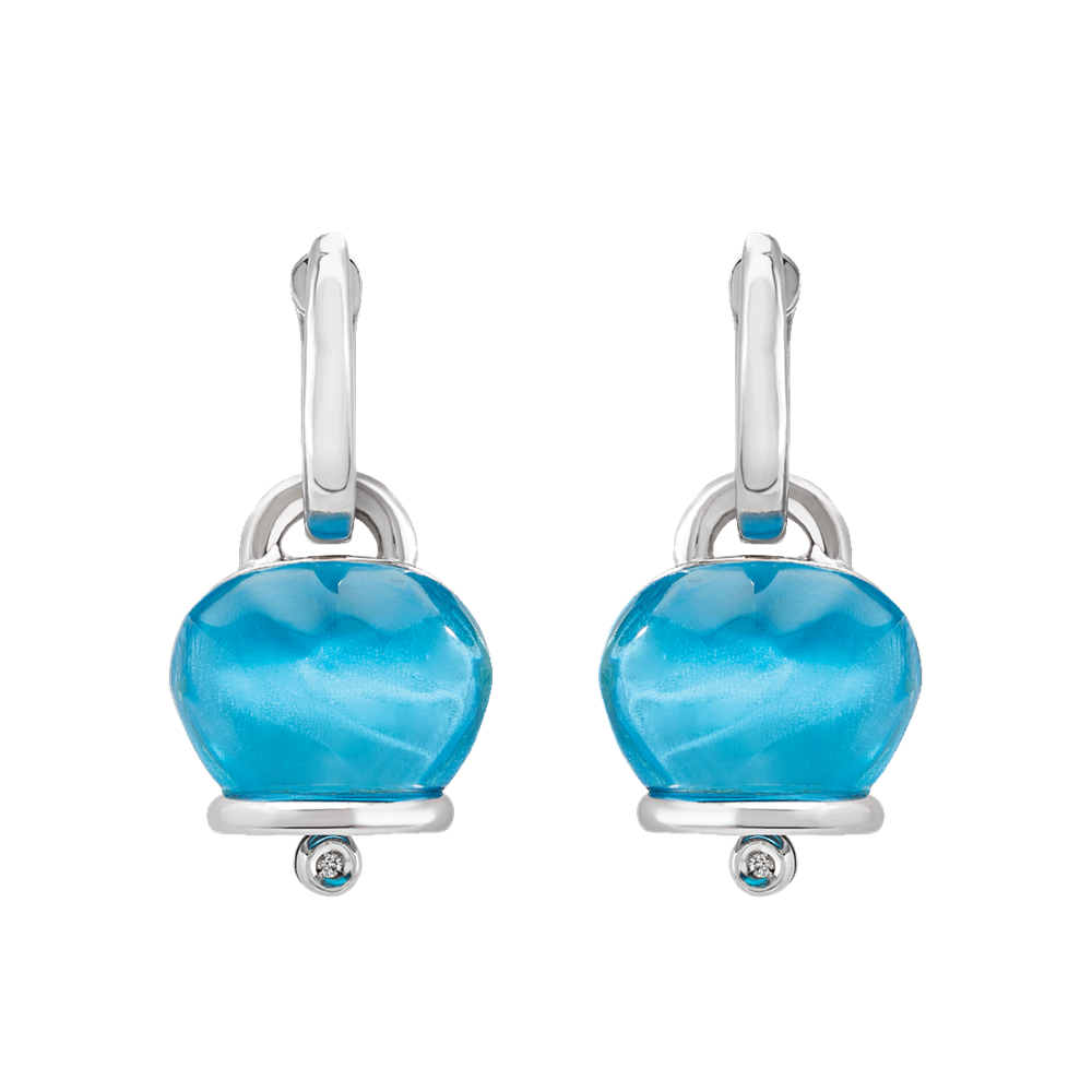 Chantecler Orecchini Donna Campanella Topazio Azzurro | Argento | Diamanti