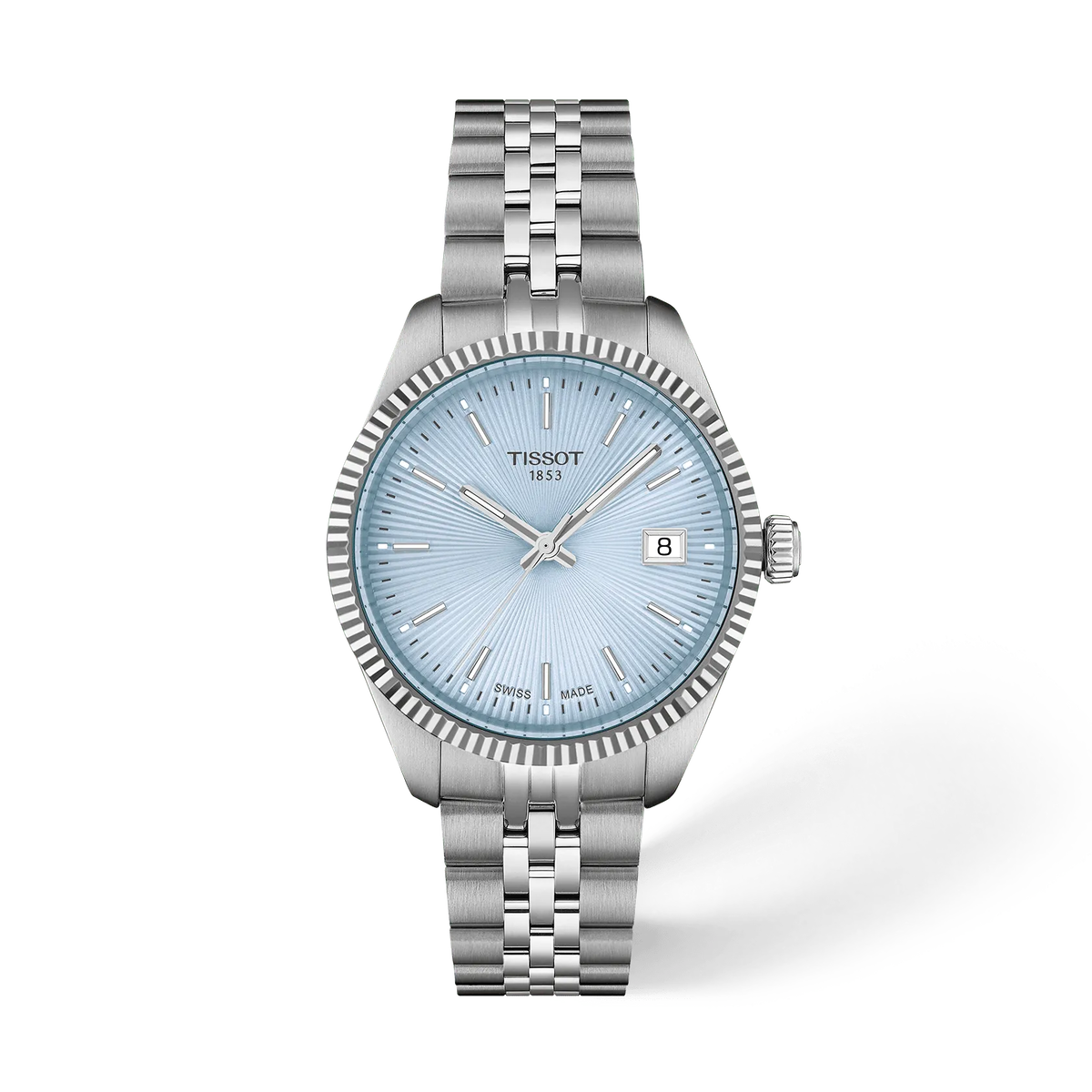 Tissot Ballade 34 mm in Acciaio con Quadrante Azzurro Guilloche