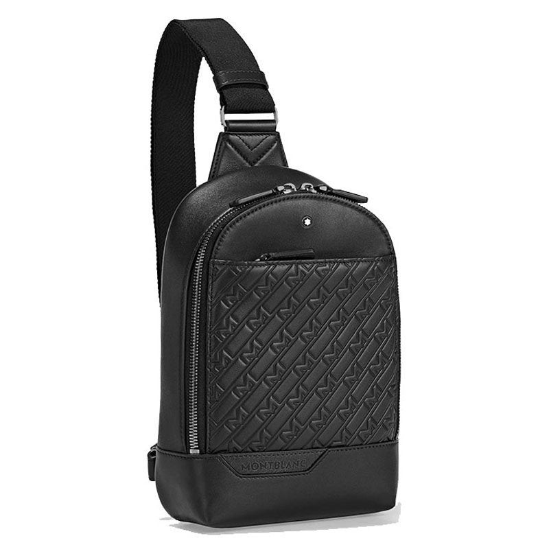 Montblanc Zaino a Tracolla M Gram Nero | Pelle Pieno Fiore | Ergonomico
