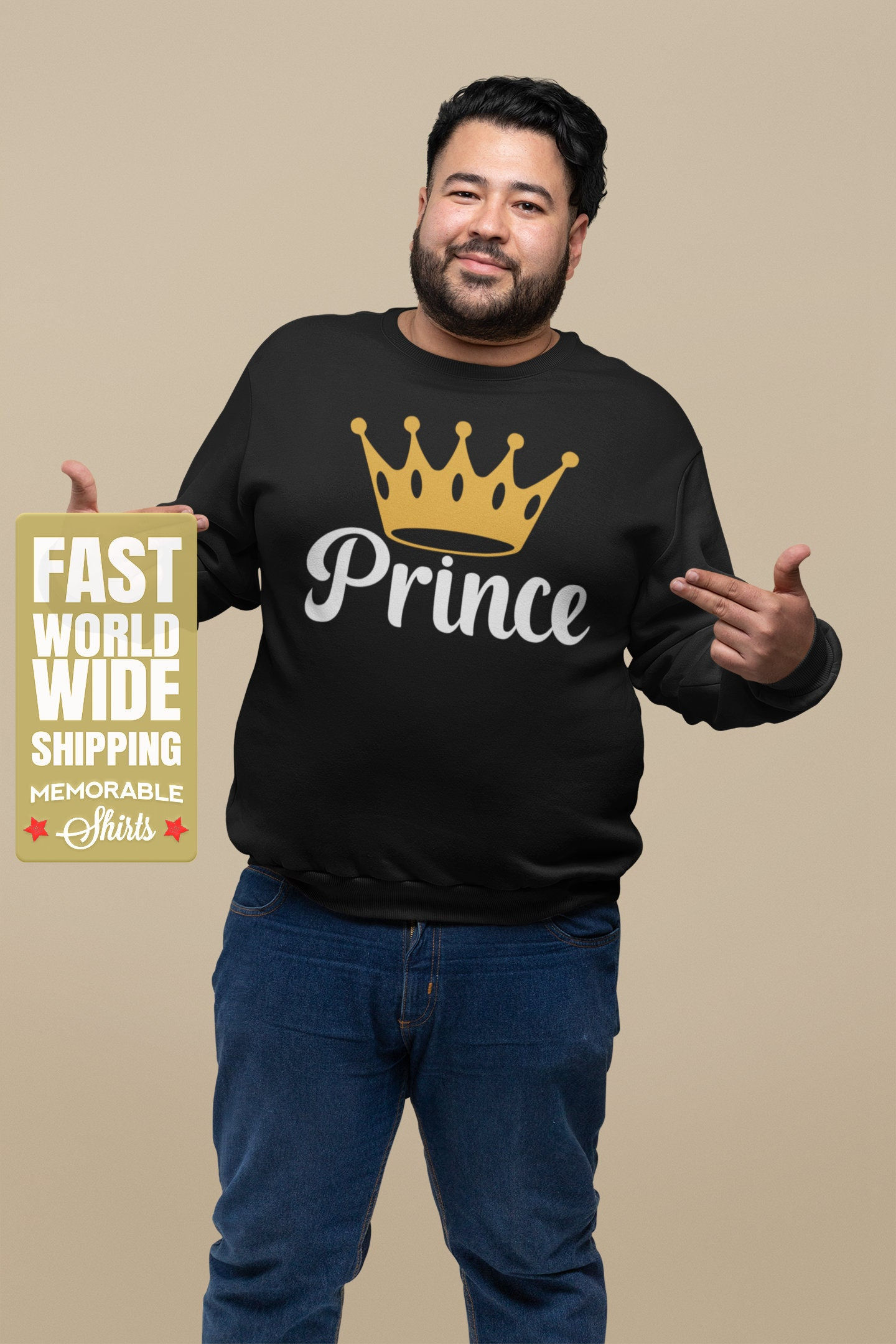 Prince Sweater – Valentines Day Shirt, Boyfriend Gift, Couple Sweashirt, Boy...