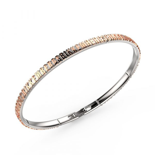 Bikkembergs | Bracciale Uomo | Logo in rilievo | Acciaio inossidabile | Rosato