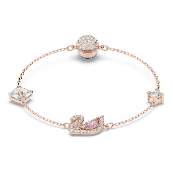 Swarovski Bracciale Donna Dazzling Swan | Cristalli e Oro Rosa | Magnetica