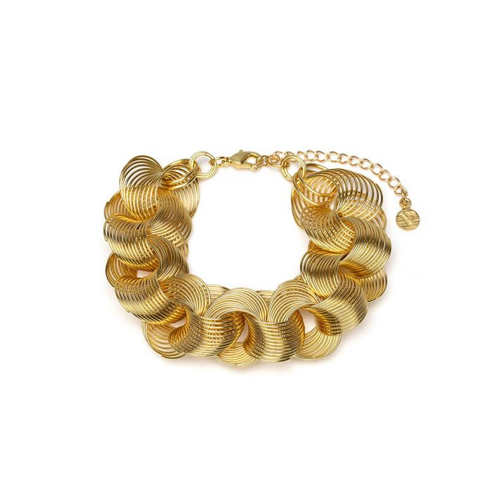 VESTOPAZZO Bracciale Donna Sinuoso | Ottone Riciclato 100% | Chiusura Regolabile