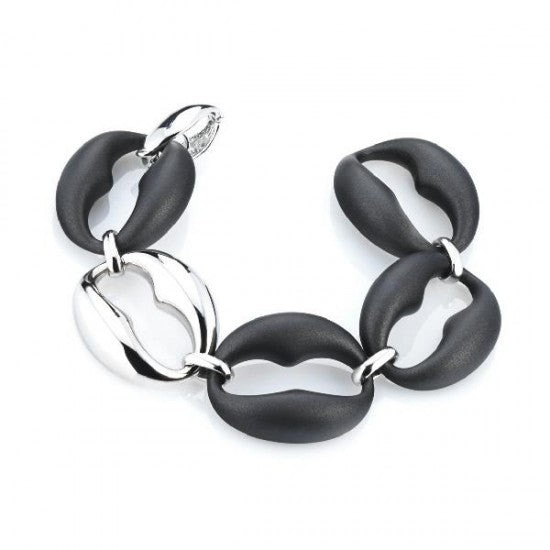 Marcello Pane Bracciale Donna Rubber Soft Touch | Argento 925 | 20 cm