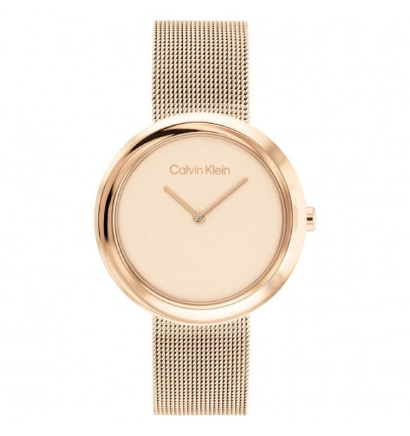Calvin Klein Orologio Donna Sculptural Bazel | Acciaio Oro Rosa | Maglia Milano