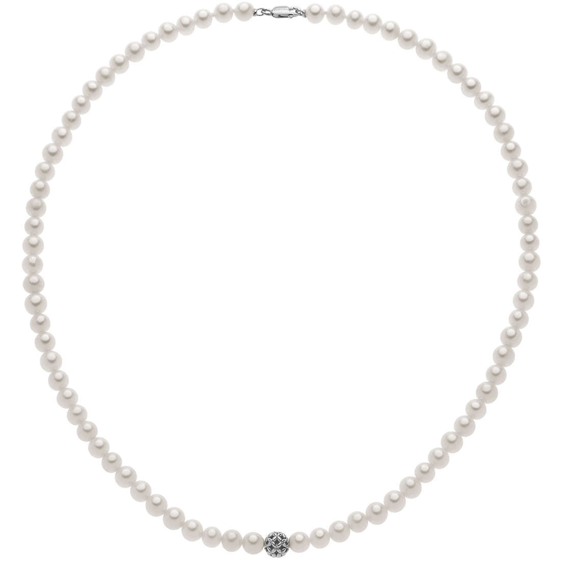 Comete Collana Donna Girocollo Perle d'Acqua Dolce | Oro Bianco 18k | 5-5,5mm