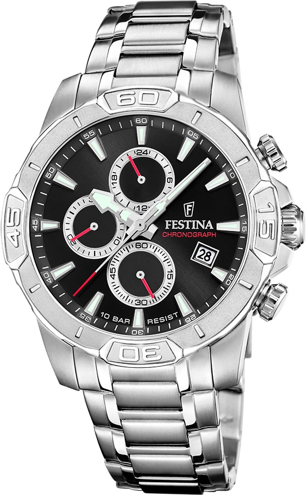 Festina Timeless Chronograph Orologio Uomo Nero Acciaio