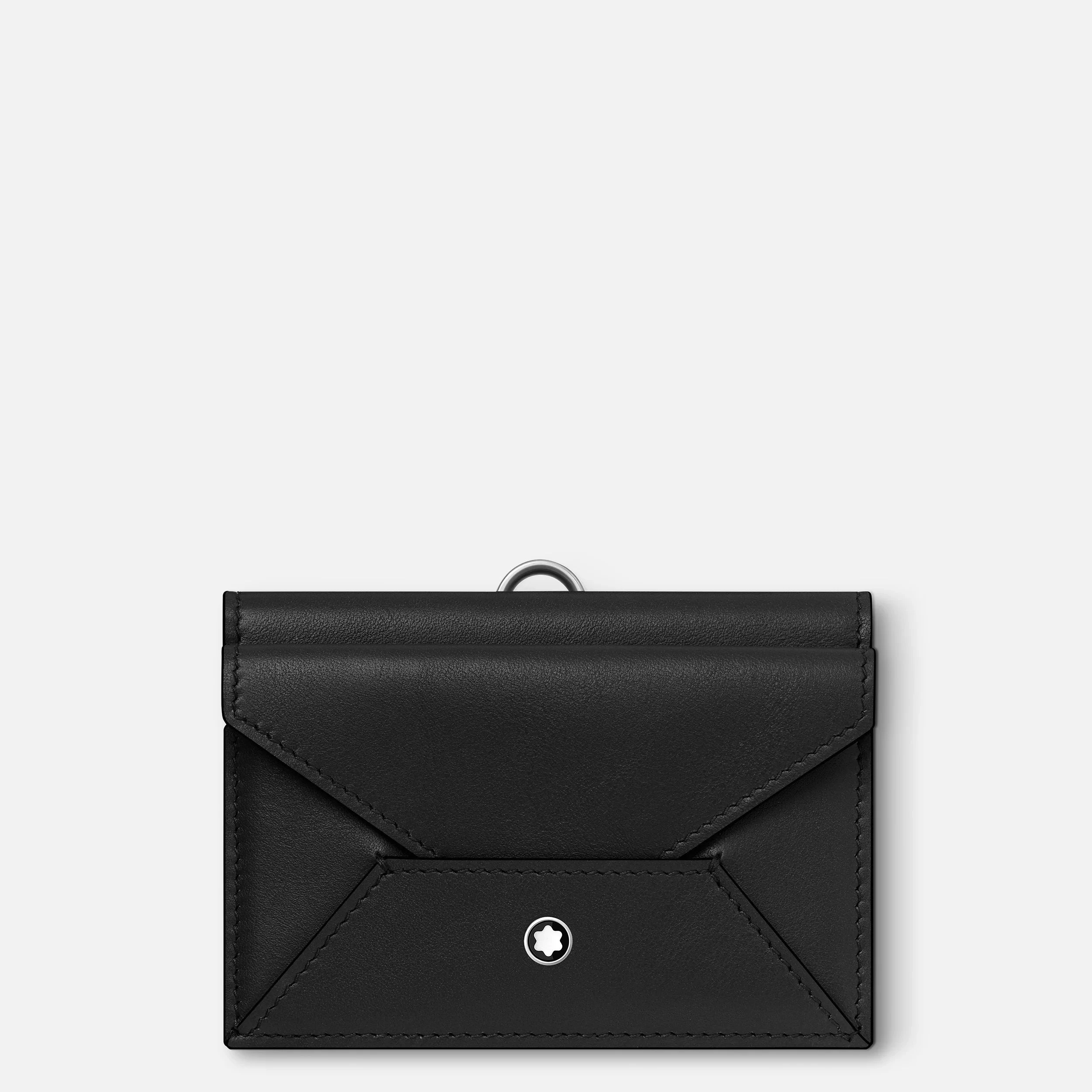 Montblanc Portafoglio Uomo 4 scomparti | Pelle morbida | Tasca esterna e anello