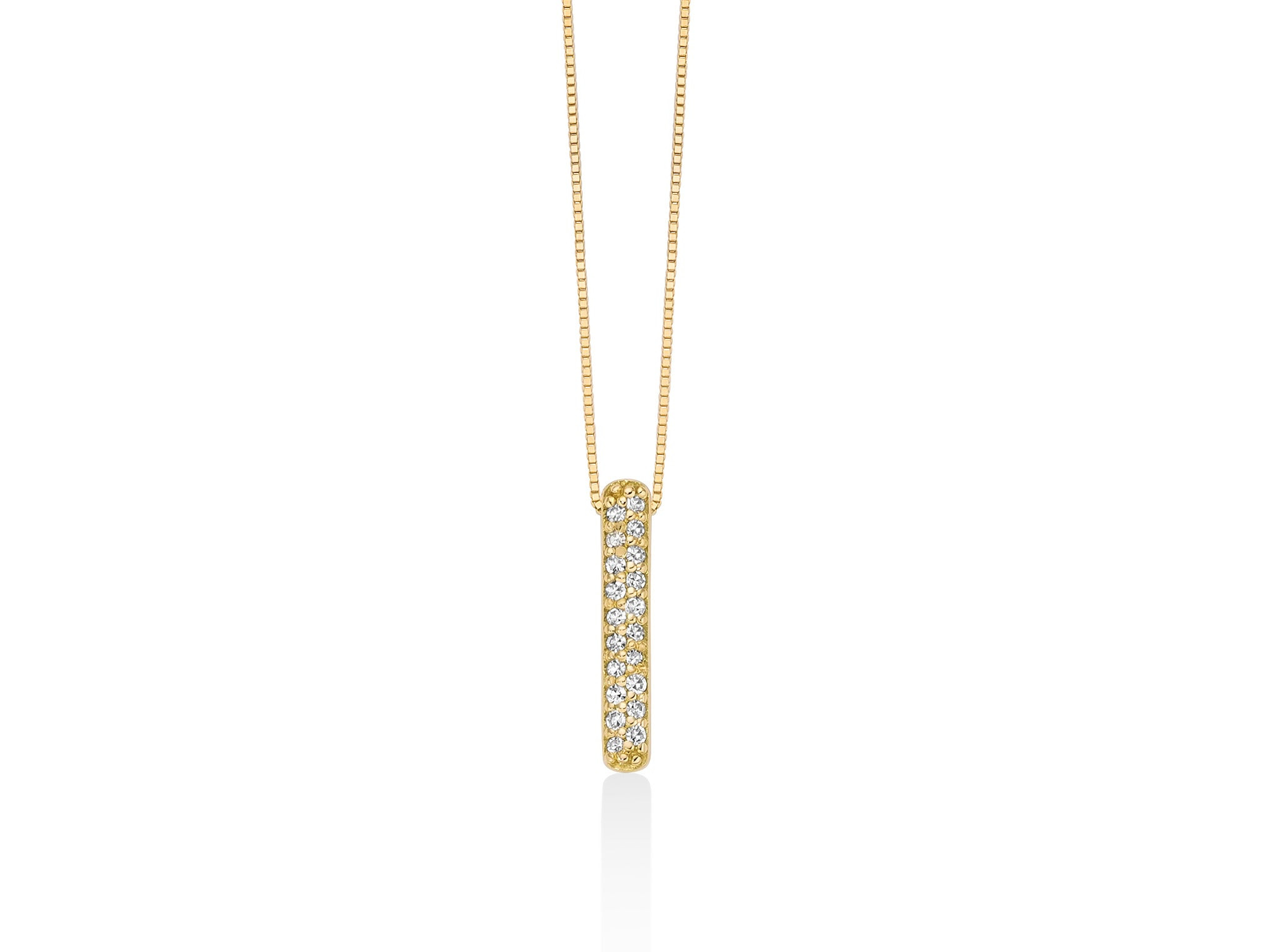 Miluna Collana Geometrica in Oro Giallo 18K con Pavé di Diamanti