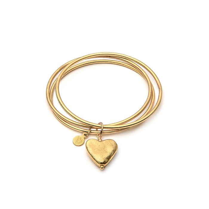 VESTOPAZZO Bracciale Donna Pendente Cuore | Ottone Riciclato | Fatto a Mano