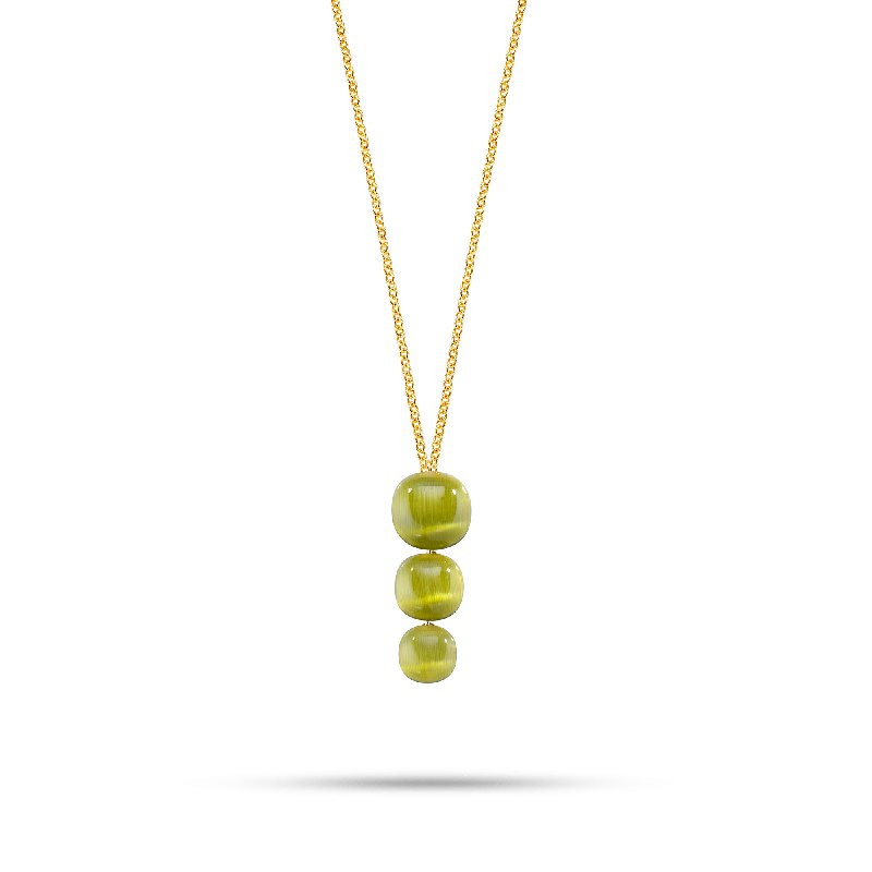 Collana Morellato Gemma oro giallo con pietre verdi