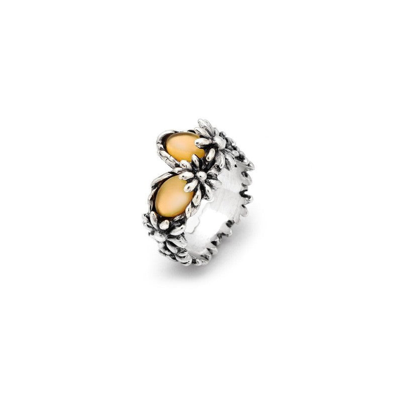 Giovanni Raspini Anello Donna Daisy | Argento 925 | Madreperla e Cristalli