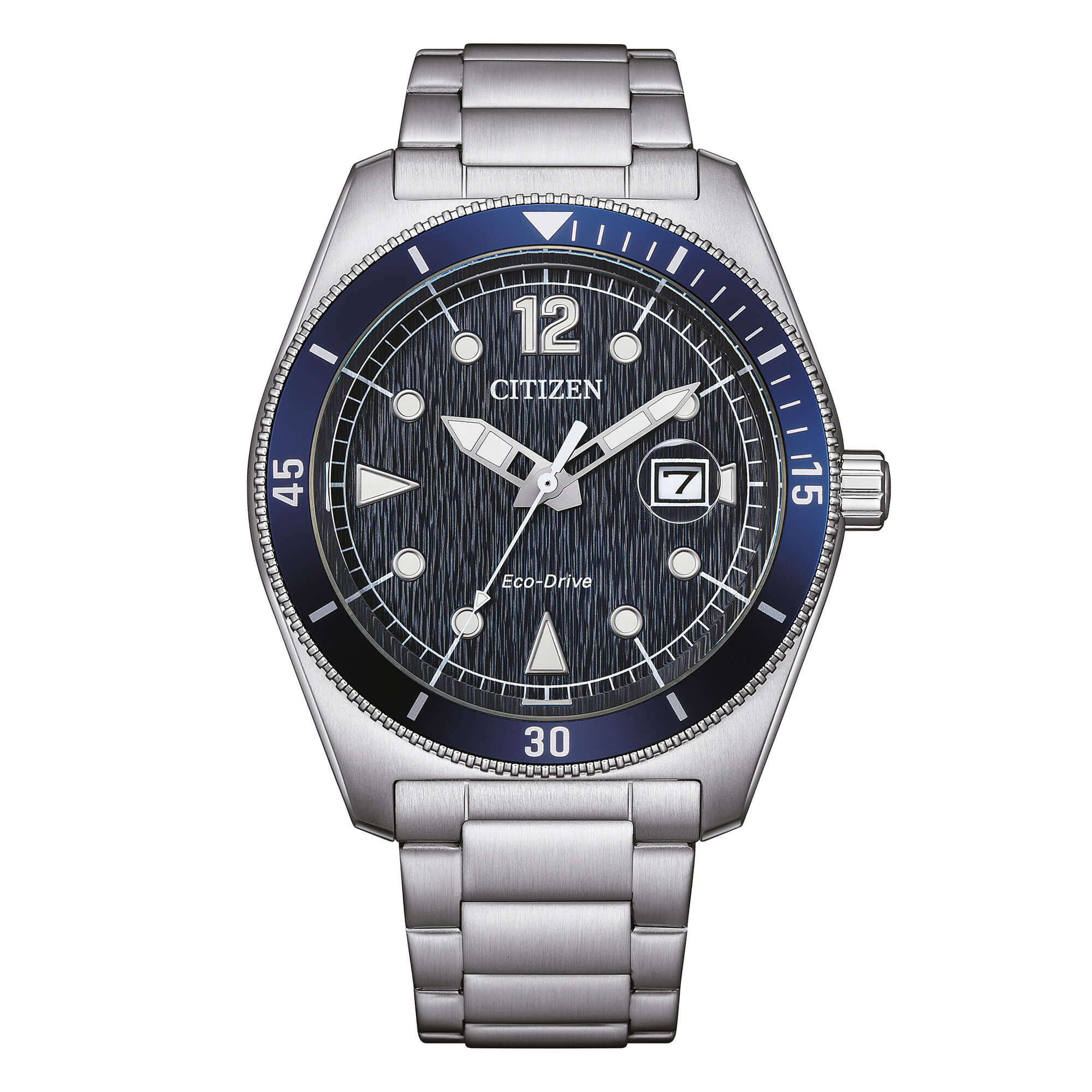 Citizen Marine Eco Drive in Acciaio con Quadrante Blu