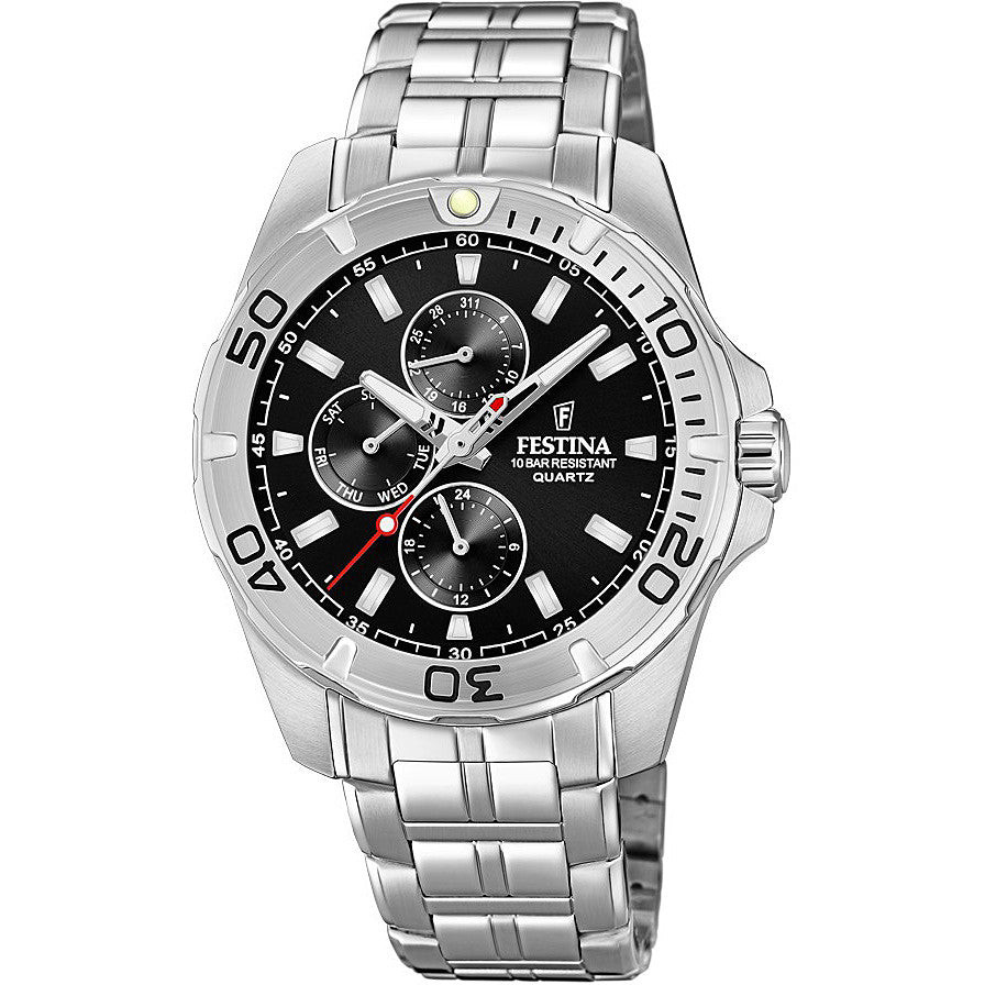 Festina | Orologio Uomo | Multifunzione | Acciaio | Quadrante Nero