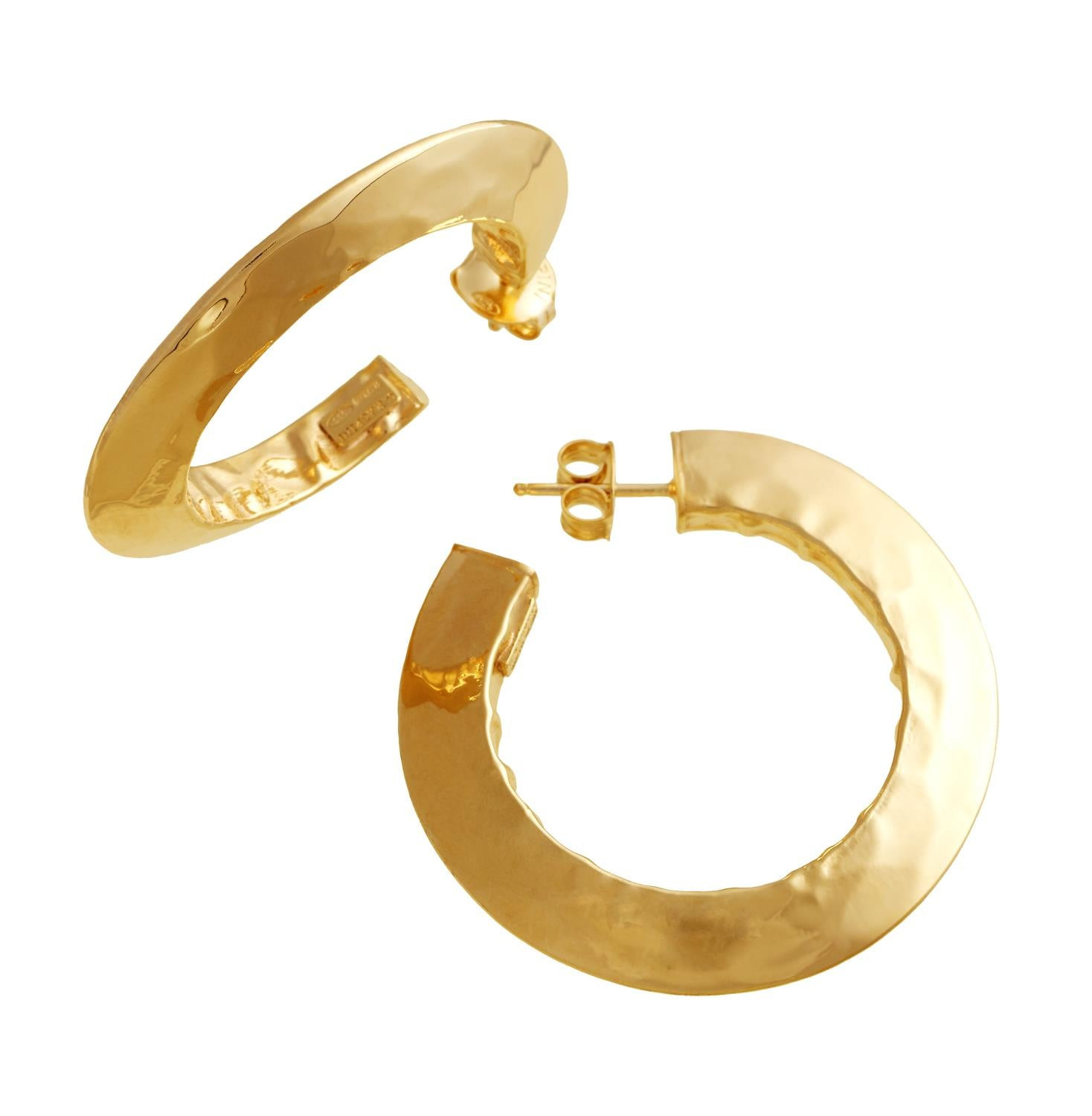 Giovanni Raspini | Orecchini | martellati dorati | Argento | Diametro 4,5 cm