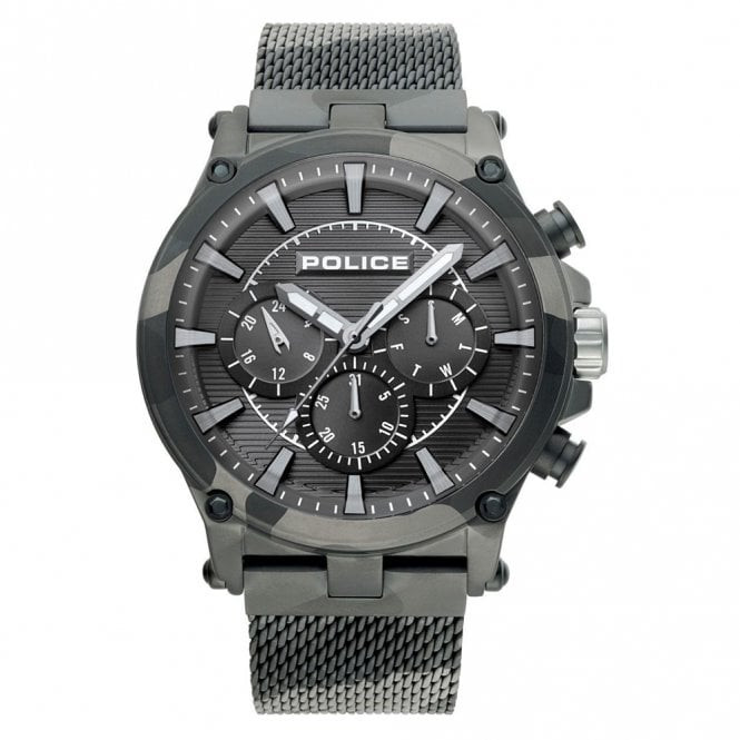 Police Orologio Uomo Grigio Fumè | Acciaio IP Grigio Camouflage | Milanese