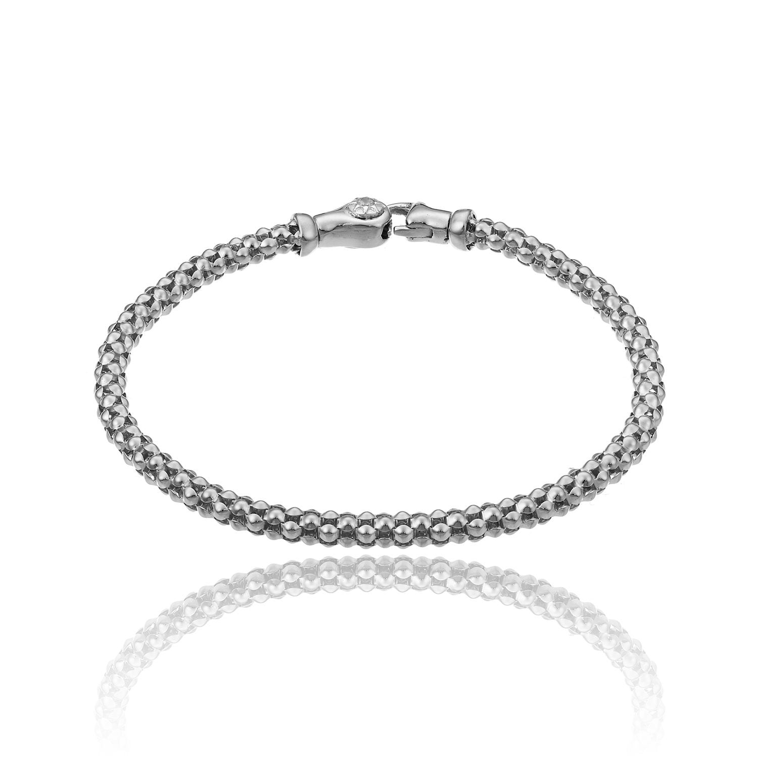 Chimento Bracciale Donna Melograno e Diamanti | Oro Bianco 18kt | 0,03 ct